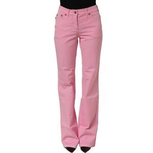 GF Ferre Pink Mid-Waisted Flared Denim Casual Women's Jeans